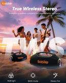 Caixa de Som Basike Ba RAD 337 80W Boombox Sem Fio Bluetooth IPX6 TWS