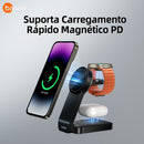Carregador Por Indução Basike Ba WXC 149 15W 3 em 1 Carga Rápida Magnético Sem Fio