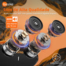 Caixa de Som Basike Ba RAD 207 80W IPX5 Portátil Bluetooth RGB Inteligente