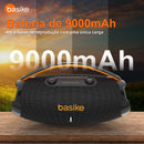 Caixa de Som Basike Ba RAD 207 80W IPX5 Portátil Bluetooth RGB Inteligente