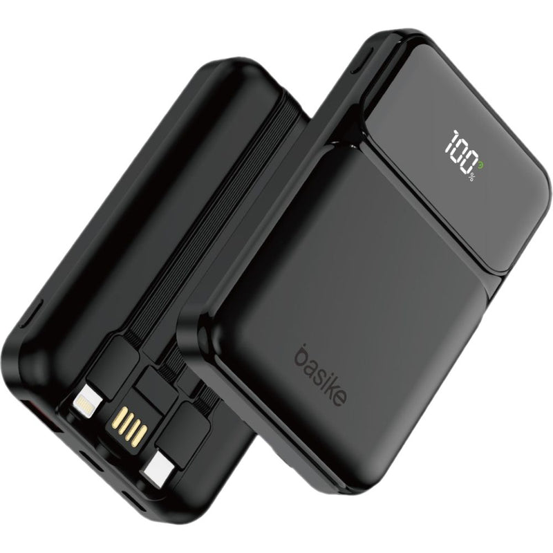 Carregador Power Bank Basike Ba POW 077 10.000mAh Portátil Turbo Com 3 Cabos