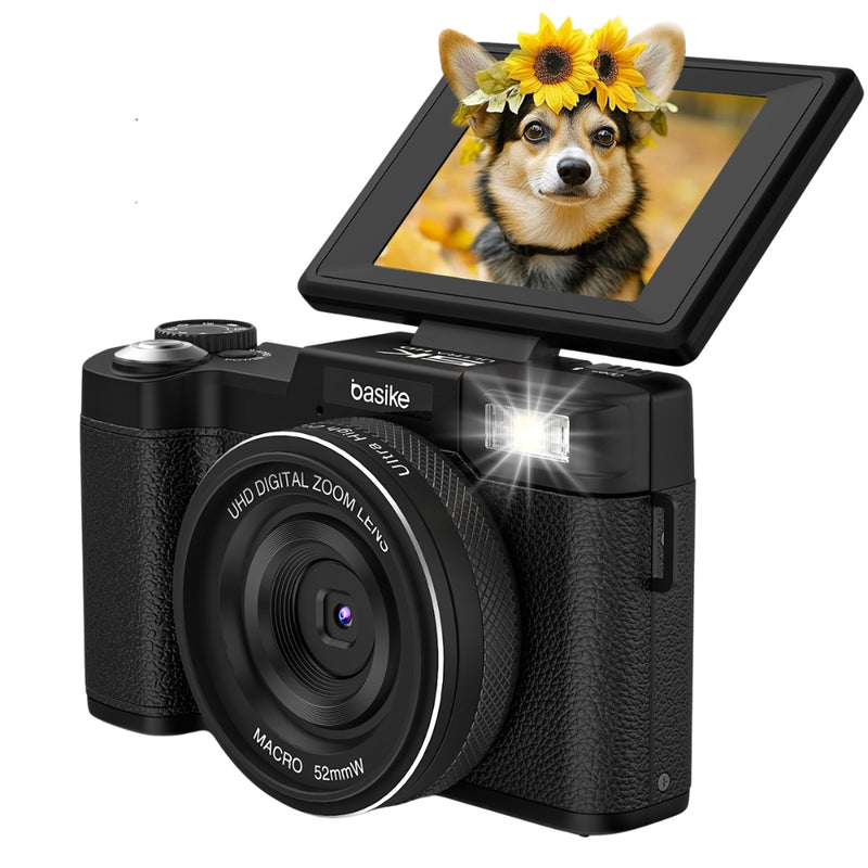 Câmera Fotografica Basike Ba CAM306 Digital 5K 64mp 18x Inteligente com AI Cartão Sd 32gb