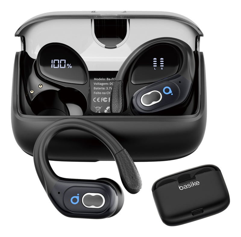 Fone de Ouvido Basike Ba FON 142 Bluetooth Tipo Gancho Para Corrida á Prova d`Àgua