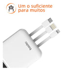 Carregador Power Bank Basike Ba POW 077 10.000mAh Portátil Turbo Com 3 Cabos