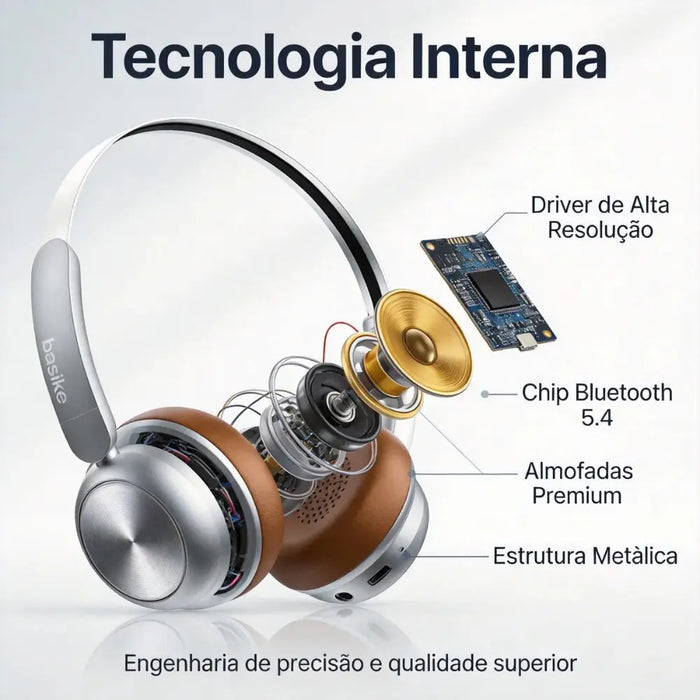 Fone de Ouvido Basike Ba FON 174 Bluetooth 5.4 Sem Fio Com Microfone - Basike Brasil Oficial