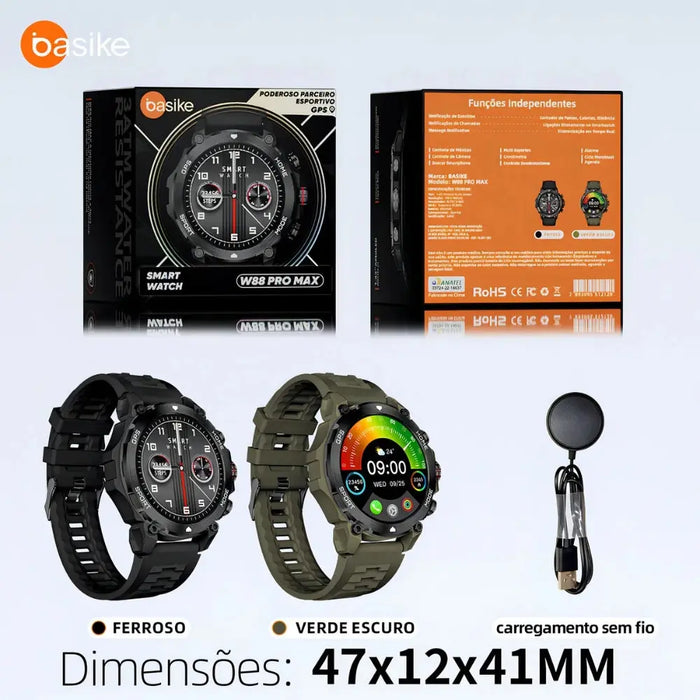 Smartwatch Basike W88 Pro Max Tela Amoled 1,43" Esporte e Tecnologia Series 10 - Basike Brasil Oficial