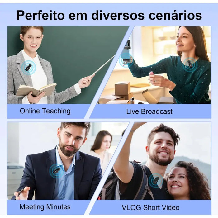 Microfone Basike Lapela Basike 009 Duplo Sem Fio Profissional Duplo Anti Ruído Tipo C - Basike Brasil Oficial