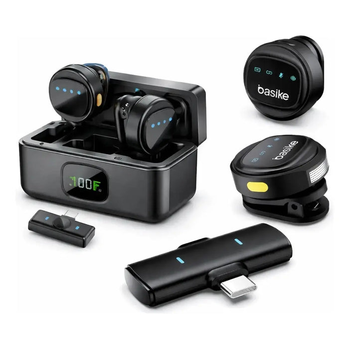 Microfone Basike Ba MIC 007 Lapela Sem Fio Profissional Com Case Tipo C - Basike Brasil Oficial