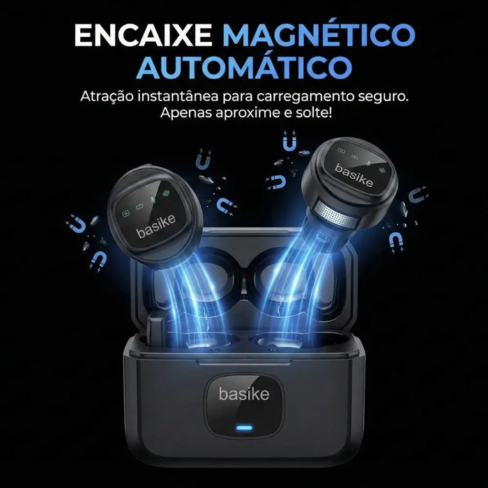 Microfone Basike Ba MIC 007 Lapela Sem Fio Profissional Com Case Tipo C - Basike Brasil Oficial