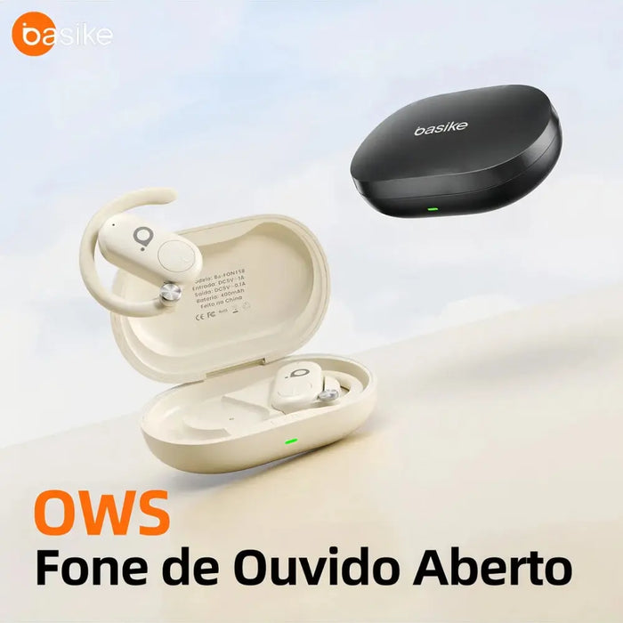 Fone De Ouvido Basike 318 Bluetooth 6.0 Ba FON 318 Tipo Gancho TWS IPX6 Cancelamento de Ruido - Basike Brasil Oficial