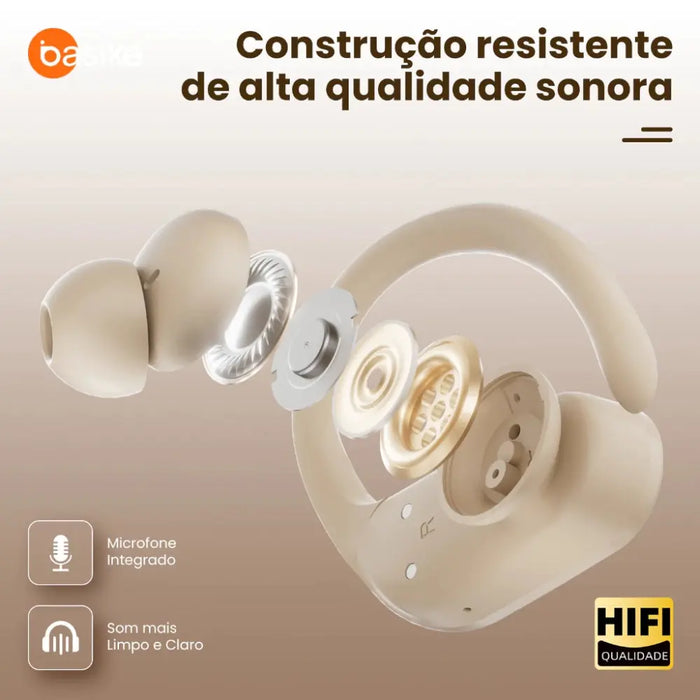 Fone De Ouvido Basike 318 Bluetooth 6.0 Ba FON 318 Tipo Gancho TWS IPX6 Cancelamento de Ruido - Basike Brasil Oficial