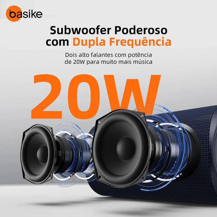 Caixa de Som Basike Ba MD 238 20w 2600mAh á Prova D`água Ipx5 Bluetooth Função TWS - Basike Brasil Oficial
