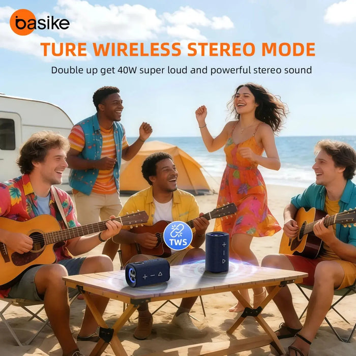Caixa de Som Basike Ba MD 238 20w 2600mAh á Prova D`água Ipx5 Bluetooth Função TWS - Basike Brasil Oficial
