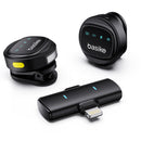 Microfone  Lapela Basike Ba MIC 006 Bluetooth Redondo Duplo Imã Redução de Ruido - Lightning