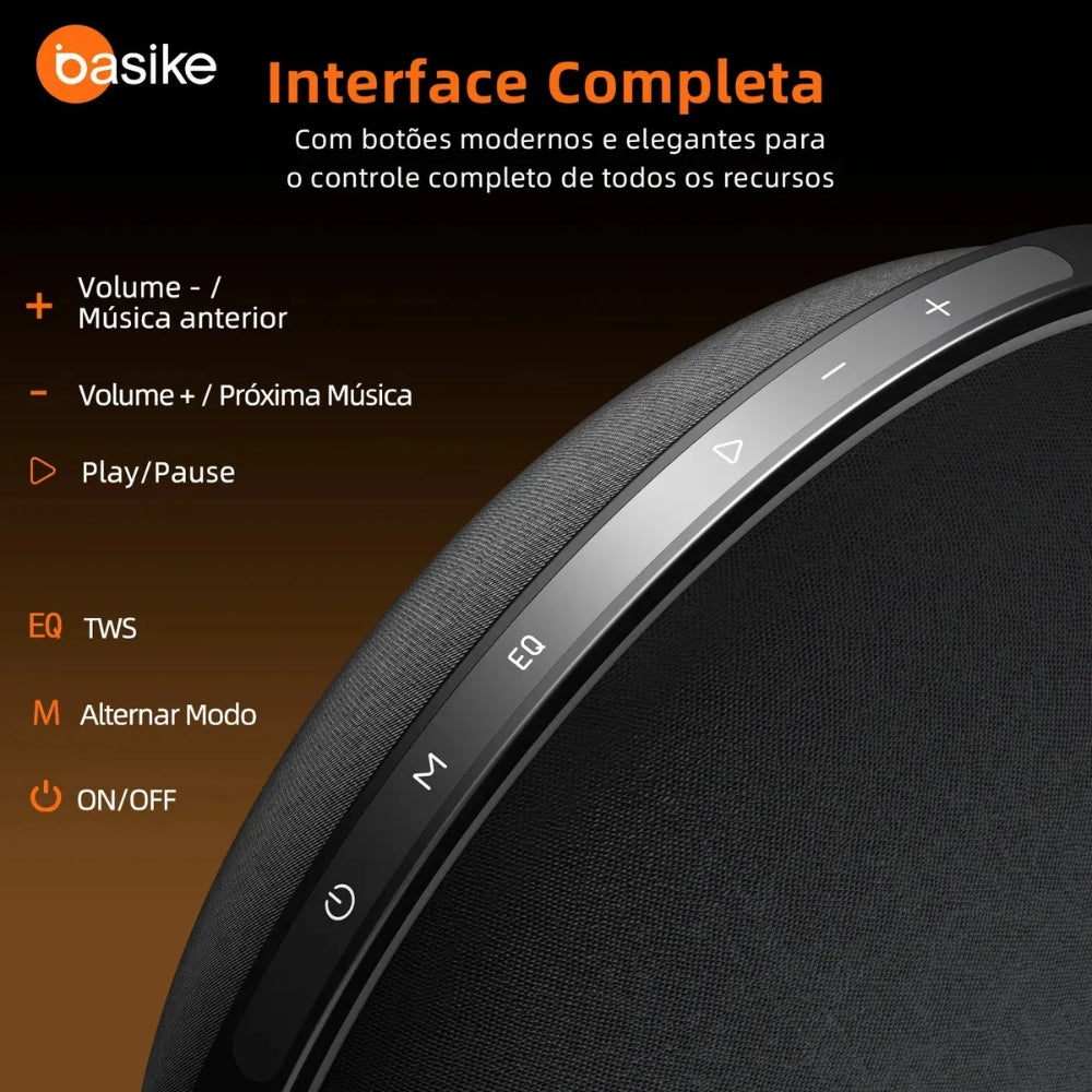 Caixa de Som Basike Ba MD 300 Sem Fio 300W RGB Com TWS – Basike