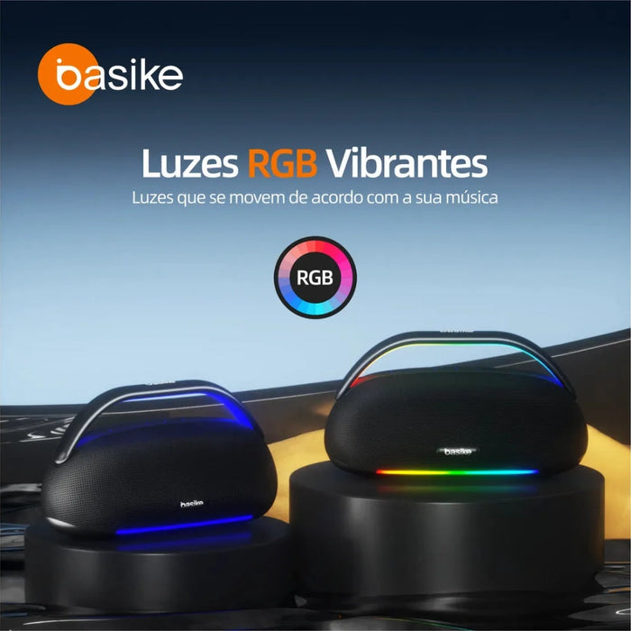 Caixa de Som Basike Ba MD 298 Bluetooth 200W Luz RGB tWS 18000mAh Basike
