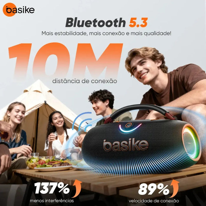 Caixa de Som Basike Ba RAD 321 400W Subwoofer Ativo Boombox Bass Boost Com RGB - Basike Brasil Oficial