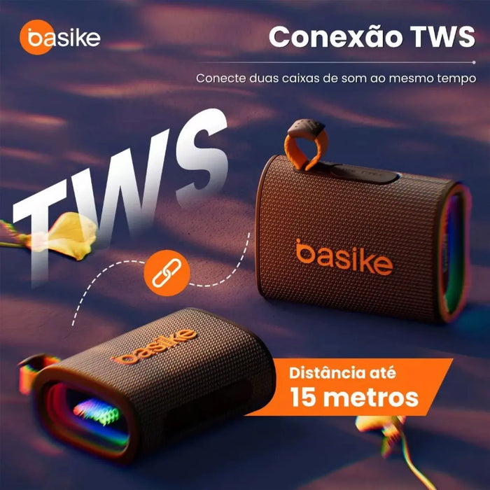 Caixa de Som Basike Ba RAD 184 18w Portátil Com RGB SubWoofer 40 Horas - Basike Brasil Oficial
