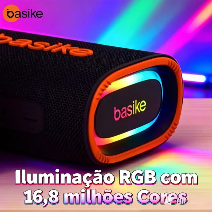 Caixa de Som Basike Ba RAD 184 18w Portátil Com RGB SubWoofer 40 Horas - Basike Brasil Oficial