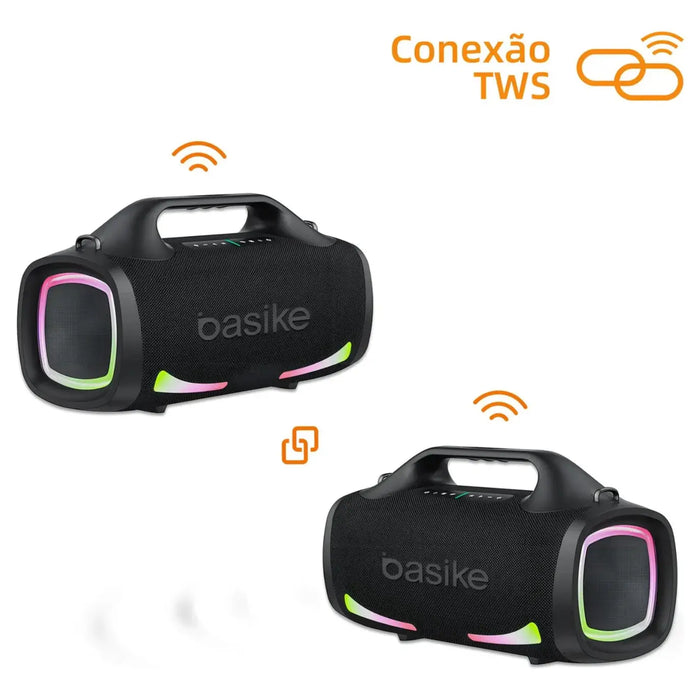 Caixa de Som Basike Ba RAD 035 100W Bluetooth Hifi TWS IPX6 - Basike Brasil Oficial