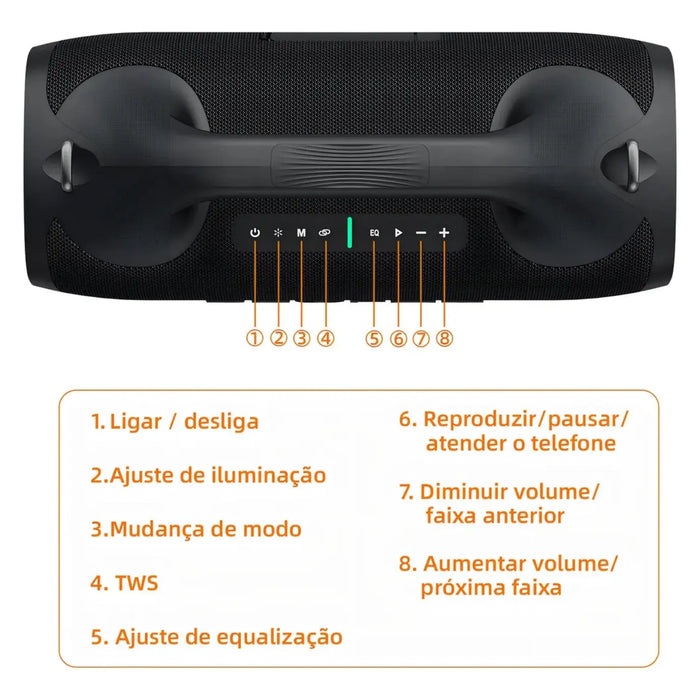 Caixa de Som Basike Ba RAD 035 100W Bluetooth Hifi TWS IPX6 - Basike Brasil Oficial