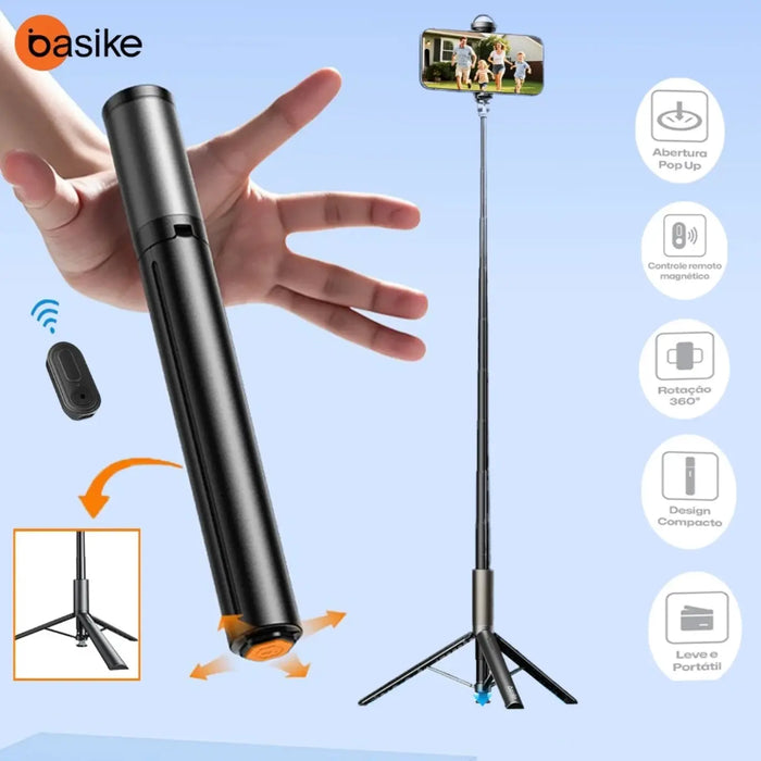 Tripé Basike Ba SPO 259 Abre Automático 1.77 Metros Controle Suporte Portátil Giratorio 360 (Cópia) - Basike Brasil Oficial
