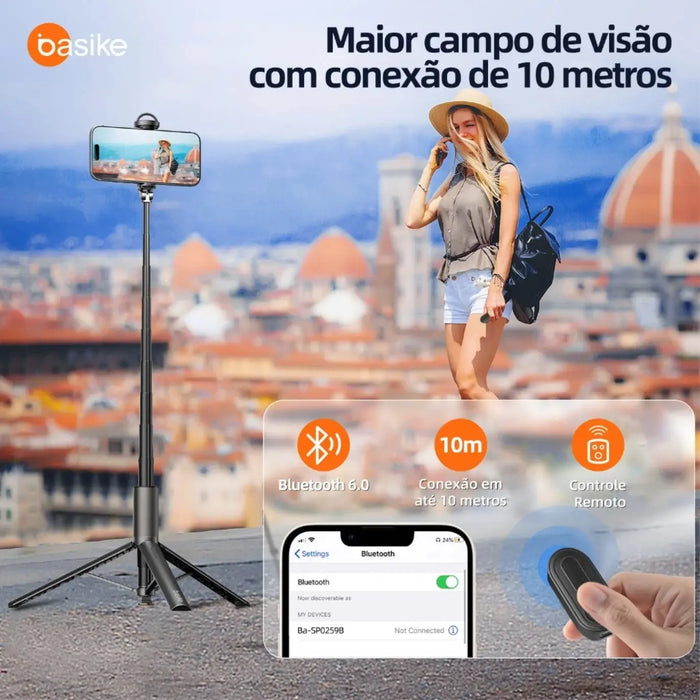 Tripé Basike Ba SPO 259 Abre Automático 1.77 Metros Controle Suporte Portátil Giratorio 360 (Cópia) - Basike Brasil Oficial