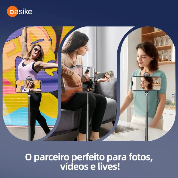 Tripé Basike Ba SPO 259 Abre Automático 1.77 Metros Controle Suporte Portátil Giratorio 360 (Cópia) - Basike Brasil Oficial