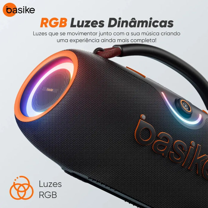 Caixa de Som Basike Ba RAD 321 400W Subwoofer Ativo Boombox Bass Boost Com RGB - Basike Brasil Oficial