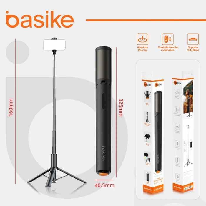 Tripé Basike Ba SPO 259 Abre Automático 1.77 Metros Controle Suporte Portátil Giratorio 360 (Cópia) - Basike Brasil Oficial