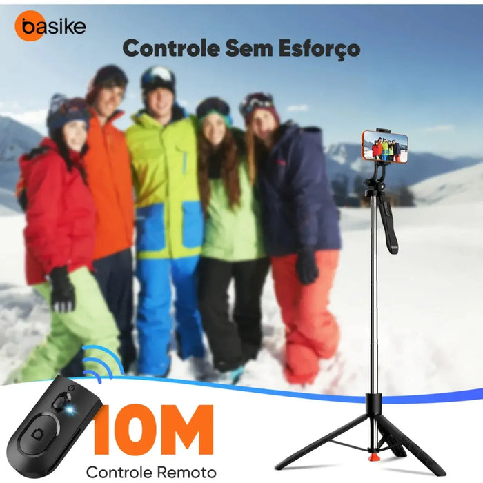 Tripé Basike Ba SPO 430 1.80 Metros Universal Estável 306 Bastão Selfie Com Controle - Basike Brasil Oficial