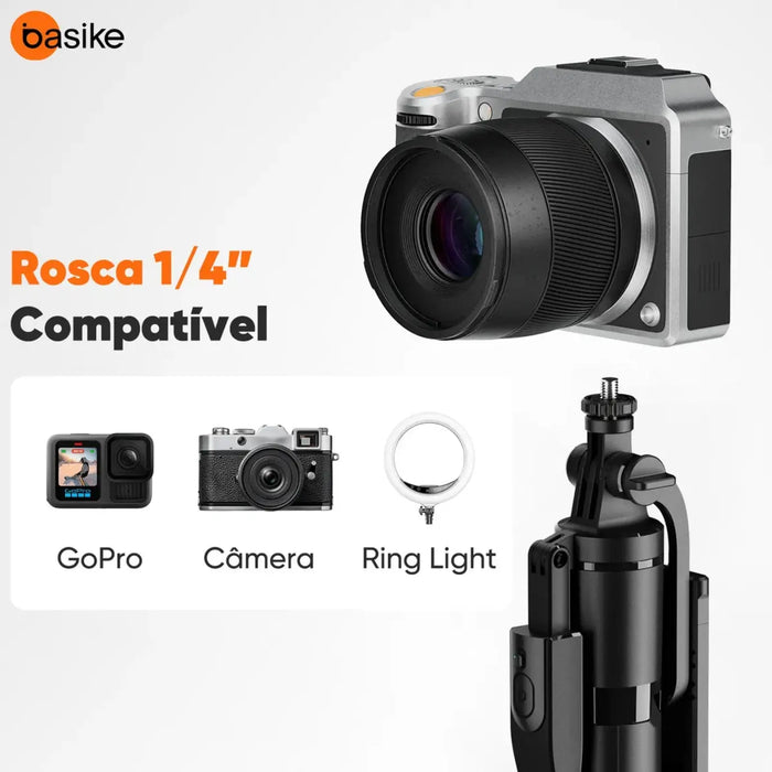 Tripé Basike Ba SPO 430 1.80 Metros Universal Estável 306 Bastão Selfie Com Controle - Basike Brasil Oficial