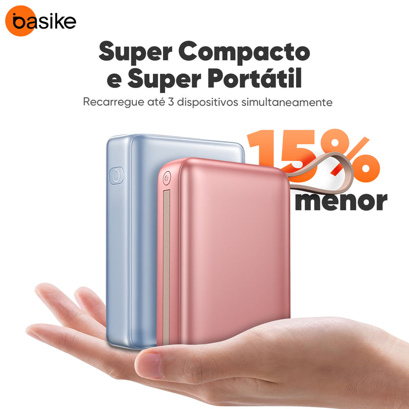 Power Bank B201 Basike 20.000mAh Carregamento Rápido 22.5W Saída Dupla Com Display