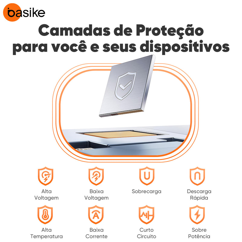 Power Bank B201 Basike 20.000mAh Carregamento Rápido 22.5W Saída Dupla Com Display