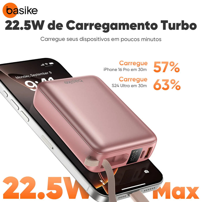 Power Bank B201 Basike 20.000mAh Carregamento Rápido 22.5W Saída Dupla Com Display - Basike Brasil Oficial