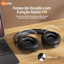 Fone de Ouvido Basike Ba FON 170 Bluetooth HeadPhone Esteréo Com Radio FM