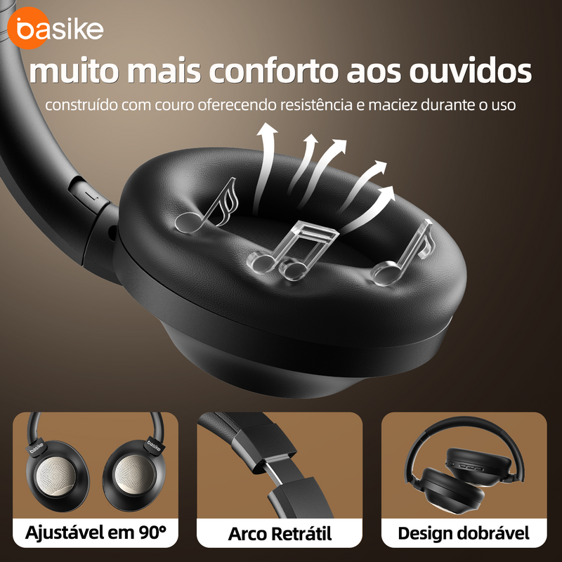 Fone de Ouvido Basike Ba FON 170 Bluetooth HeadPhone Esteréo Com Radio FM