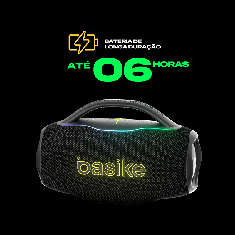 Caixa de Som Basike Ba RAD 294 100W com Subwoofer Bluetooth 8 horas de Bateria Ipx6
