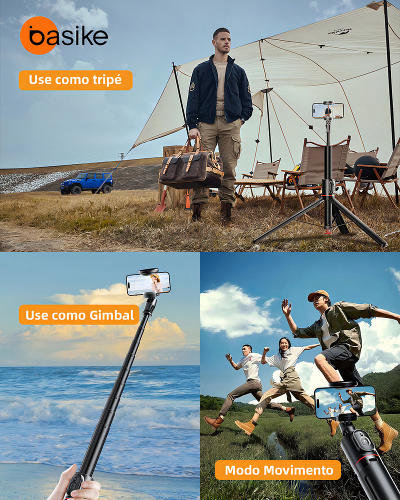 Tripé Pop-Up Basike Ba-SPO259 Automático Bastão de Selfie Para Celular 360º