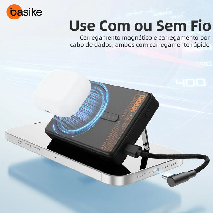 Carregador Portátil Power Bank Basike Ba POW 219 10.000mAh Com indução Ultra fFino - Basike Brasil Oficial