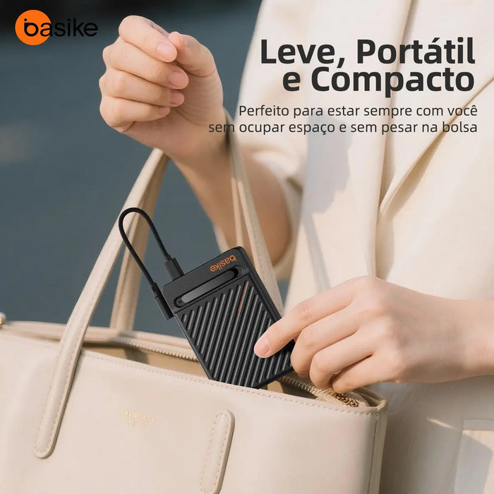 Carregador Portátil Power Bank Basike Ba POW 219 10.000mAh Com indução Ultra fFino - Basike Brasil Oficial