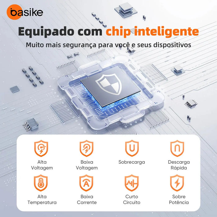 Carregador Portátil Power Bank Basike Ba POW 219 10.000mAh Com indução Ultra fFino - Basike Brasil Oficial