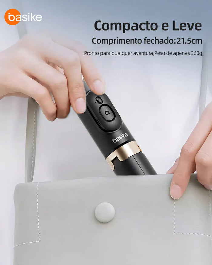 Tripé Bastão Basike Ba-SPO260 0,70m Pau de Selfie Mini Portátil Com Controle - Basike Brasil Oficial