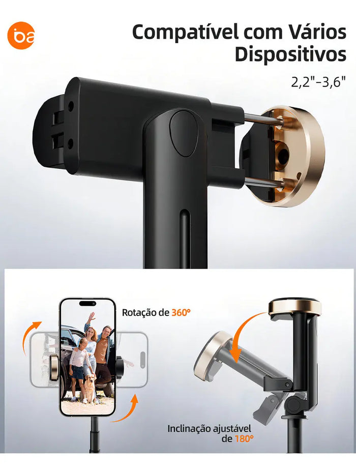 Tripé Bastão Basike Ba-SPO260 0,70m Pau de Selfie Mini Portátil Com Controle - Basike Brasil Oficial