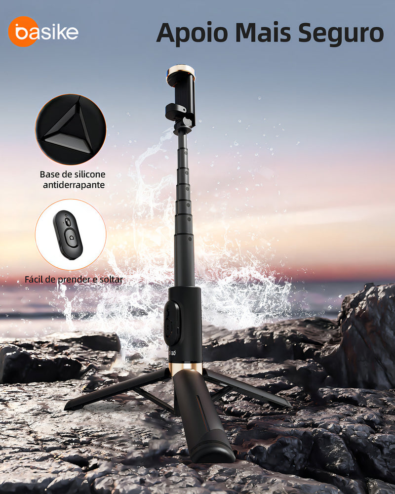 Tripé Bastão Basike Ba-SPO260 0,70m Pau de Selfie Mini Portátil Com Controle