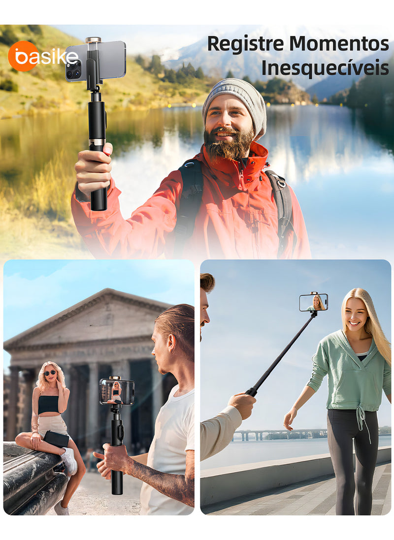 Tripé Bastão Basike Ba-SPO260 0,70m Pau de Selfie Mini Portátil Com Controle