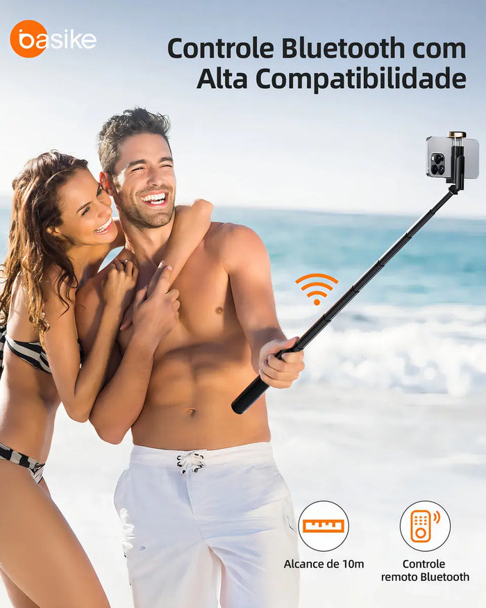 Tripé Bastão Basike Ba-SPO260 0,70m Pau de Selfie Mini Portátil Com Controle - Basike Brasil Oficial