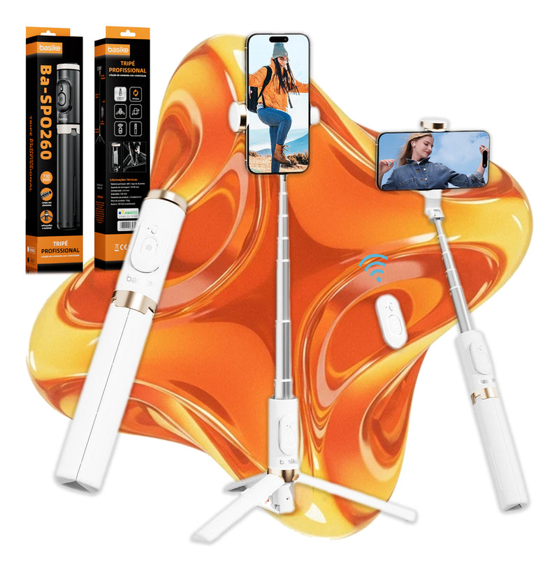 Tripé Bastão Basike Ba-SPO260 0,70m Pau de Selfie Mini Portátil Com Controle