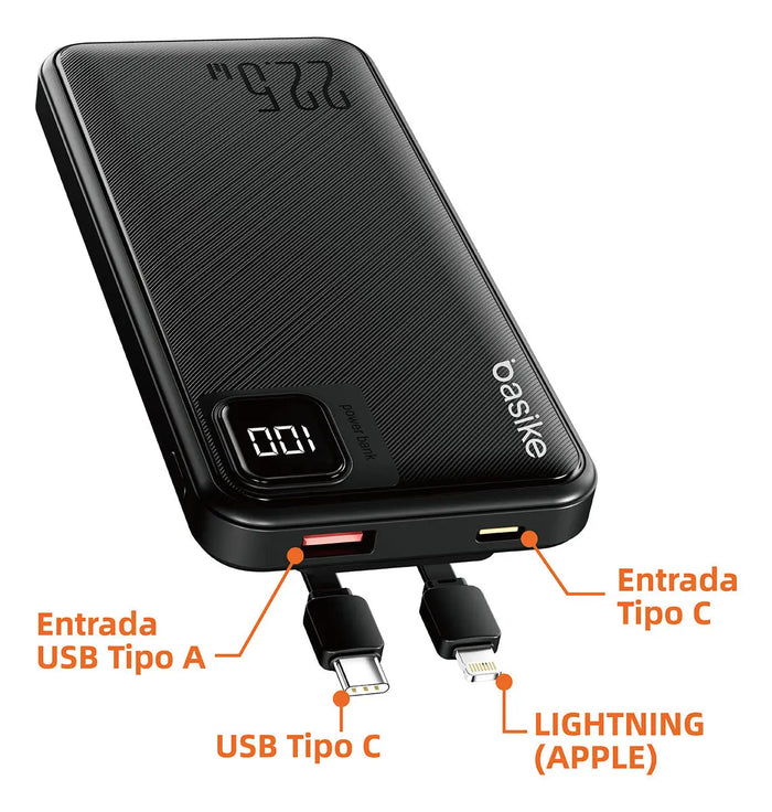 Power Bank Basike B 078 10.000mAh 22.5W Carga Rápida Com Display - Basike Brasil Oficial