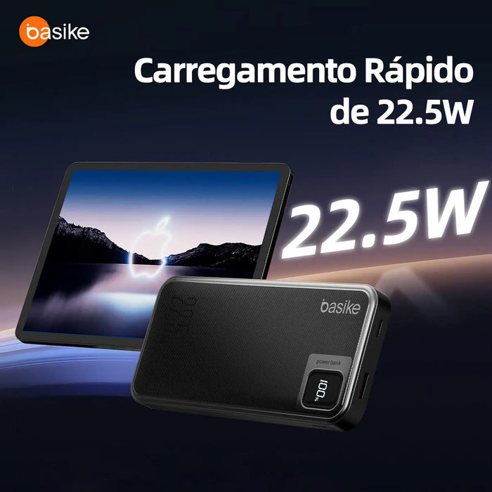 Power Bank Basike B 078 10.000mAh 22.5W Carga Rápida Com Display - Basike Brasil Oficial